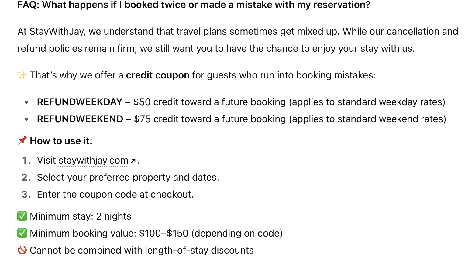 FAQ: What happens if I booked twice or made a mistake with my reservation?