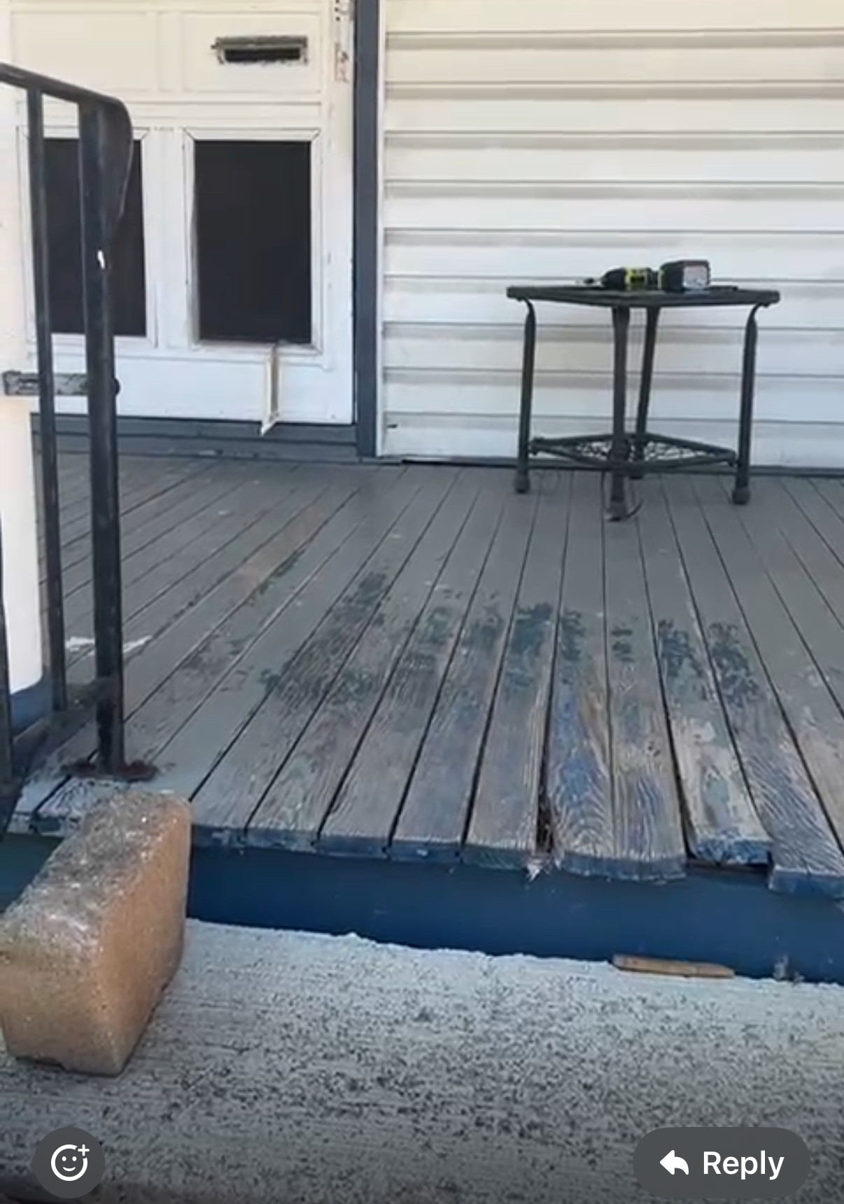 change wooden boards on front porch in 2014.