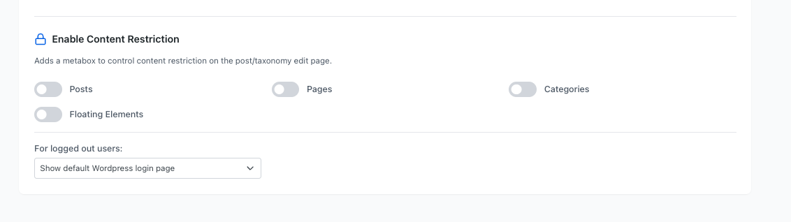 Is this where we can restrict the different types of pages from external view?